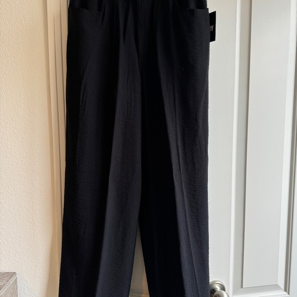 DKNY High Waisted Crinkle Wide Leg Pant New - Picture 2 of 4